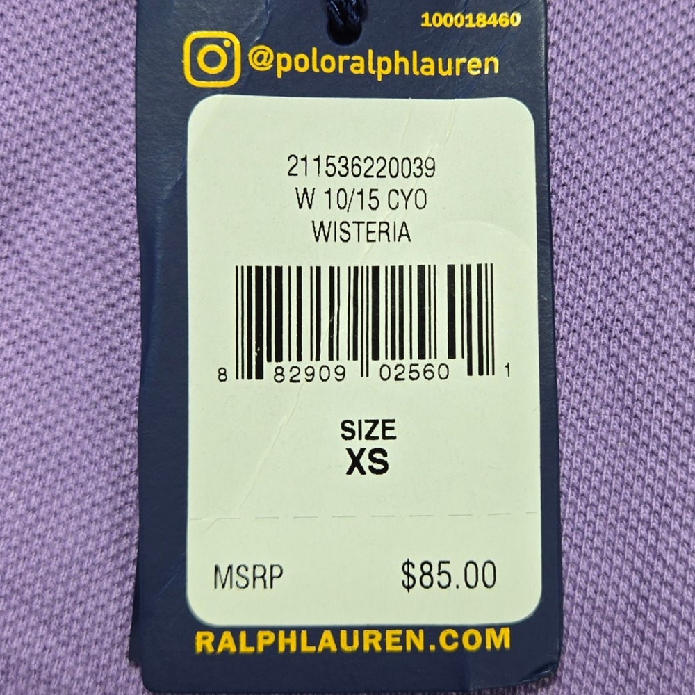 Ralph Lauren Polo Shirt Womens XS Classic Fit Wisteria Purple Short Sleeve NWT - Picture 4 of 10